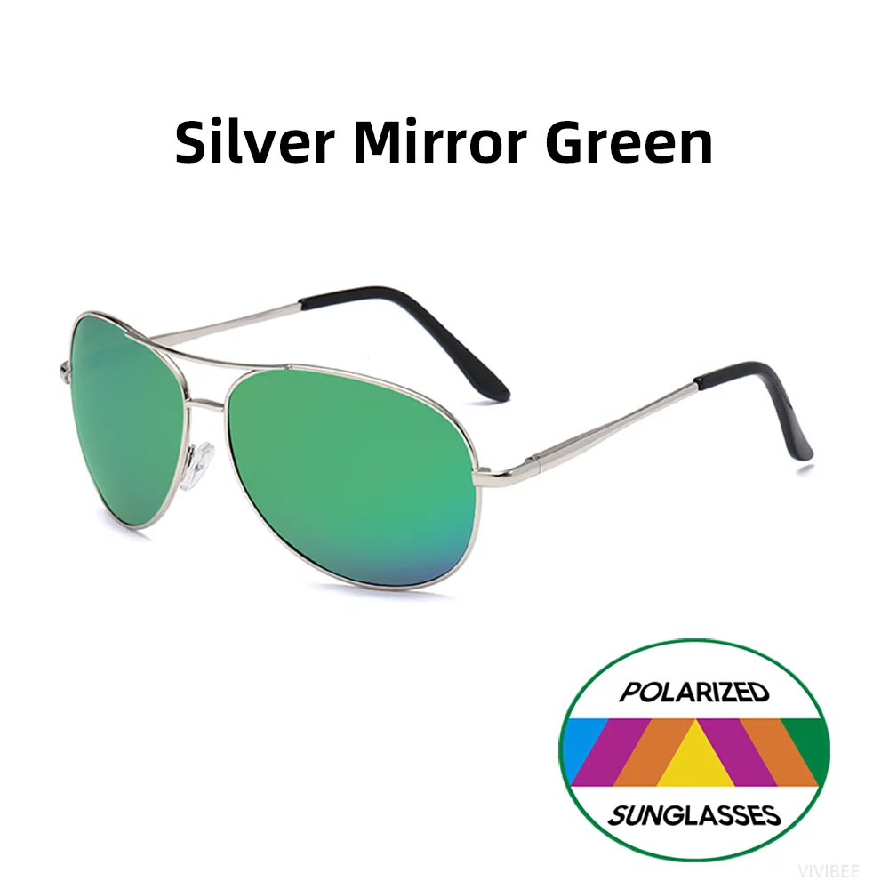 VIVIBEE Metall Polarisierte Sonnenbrille Männer Pilot Spiegel Luftfahrt Fahren Brille Klassische Angeln mit UV400 Frauen Vintage Sonnenbrille – Detail 11