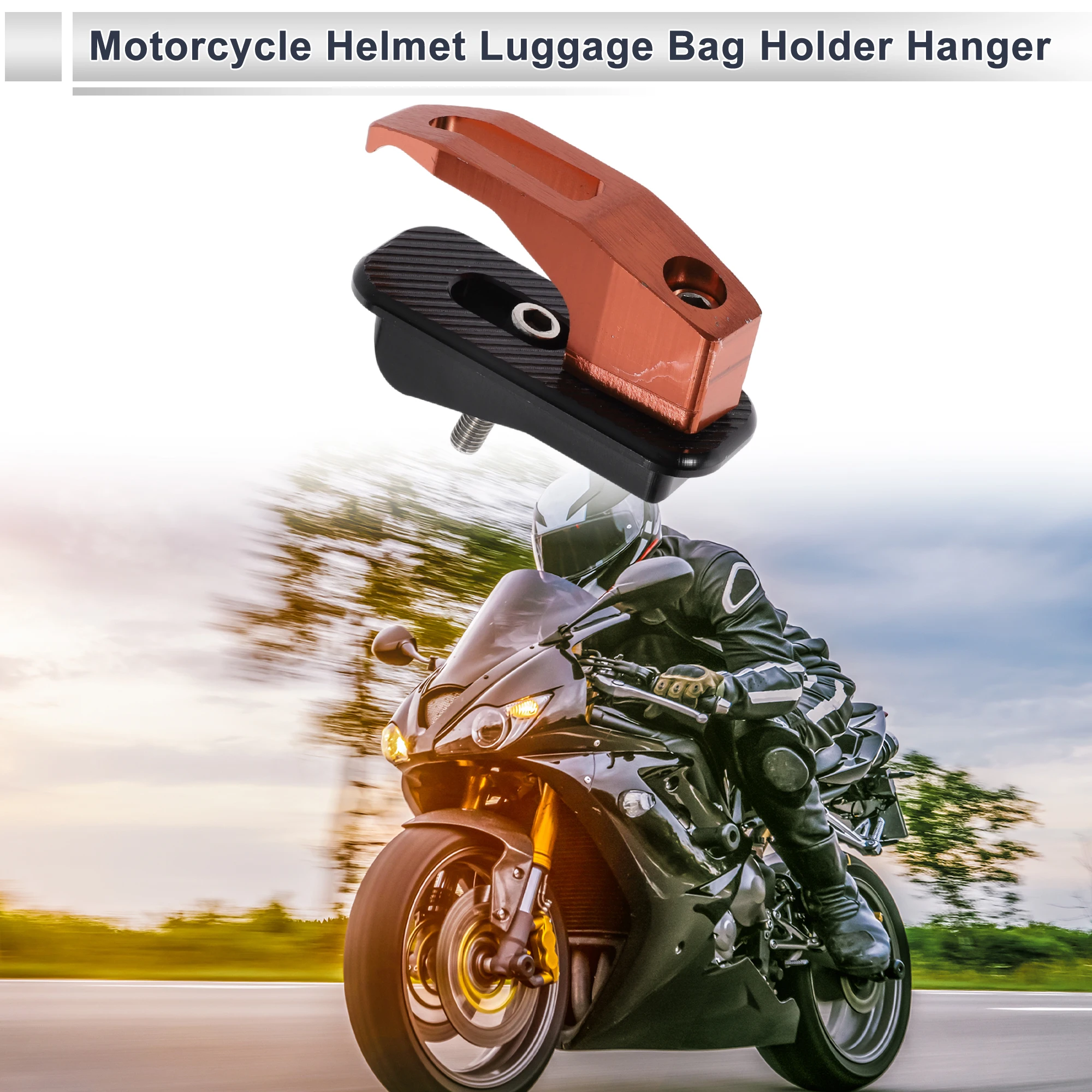 Motoforti مستطيلة مع فتحة من سبائك الألومنيوم للدراجات النارية، مجموعة واحدة برتقالية