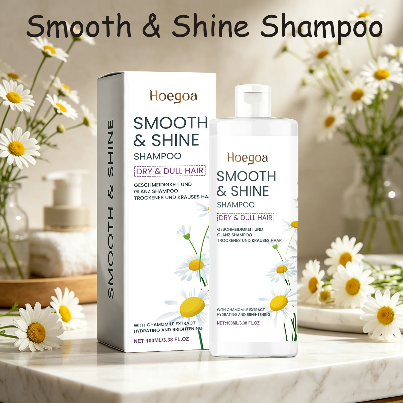 

HOEGOA 100ml Smooth Shine Shampoo Deeply Nourish Improve Hair Quality Prevent Hair Loss Reduce Dandruff Strengthening Shampoo