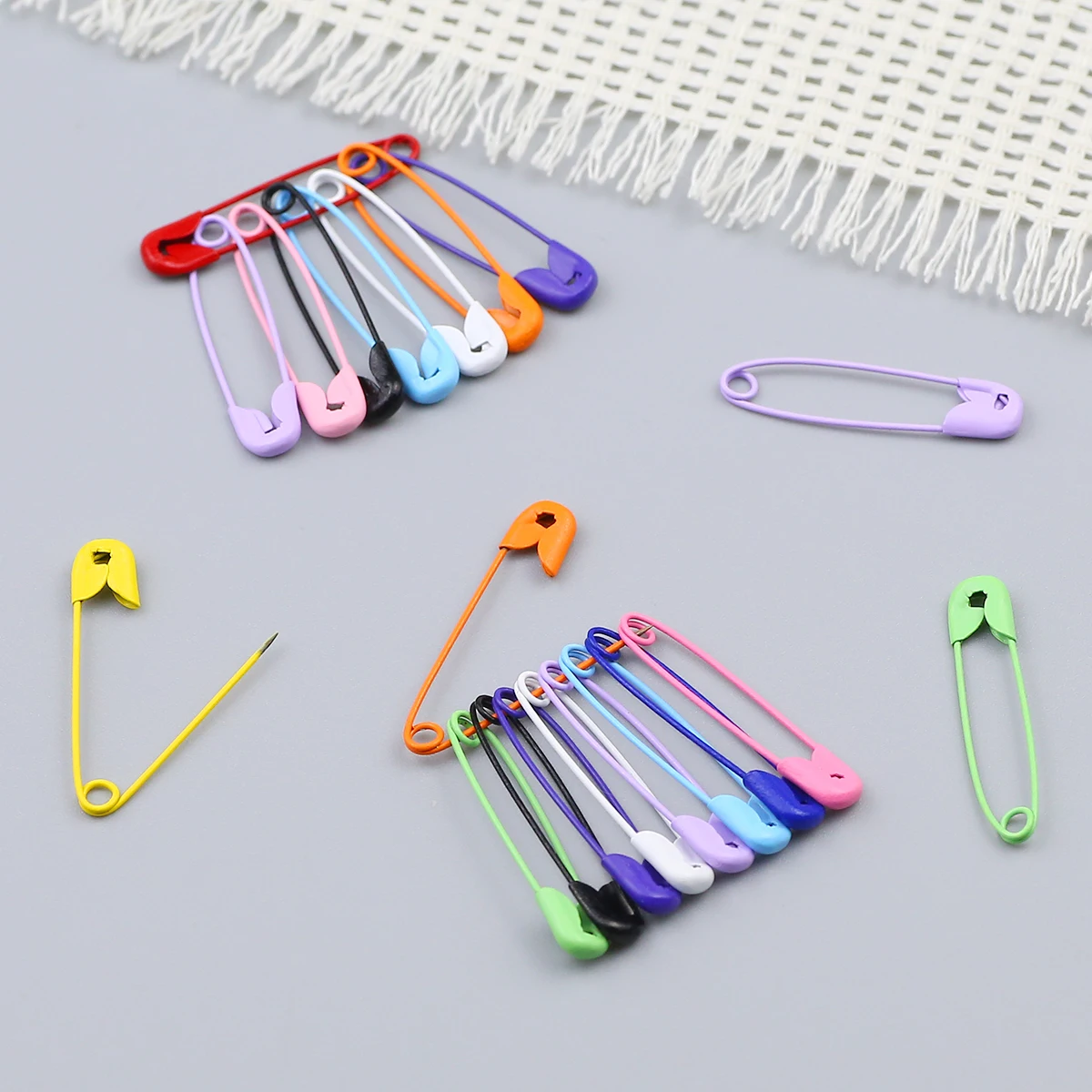 100-20 قطعة/الوحدة دبابيس الأمان DIY أدوات خياطة الإكسسوارات مختلط اللون الإبر المعدنية دبوس أمان كبير بروش صغير الملابس والاكسسوارات