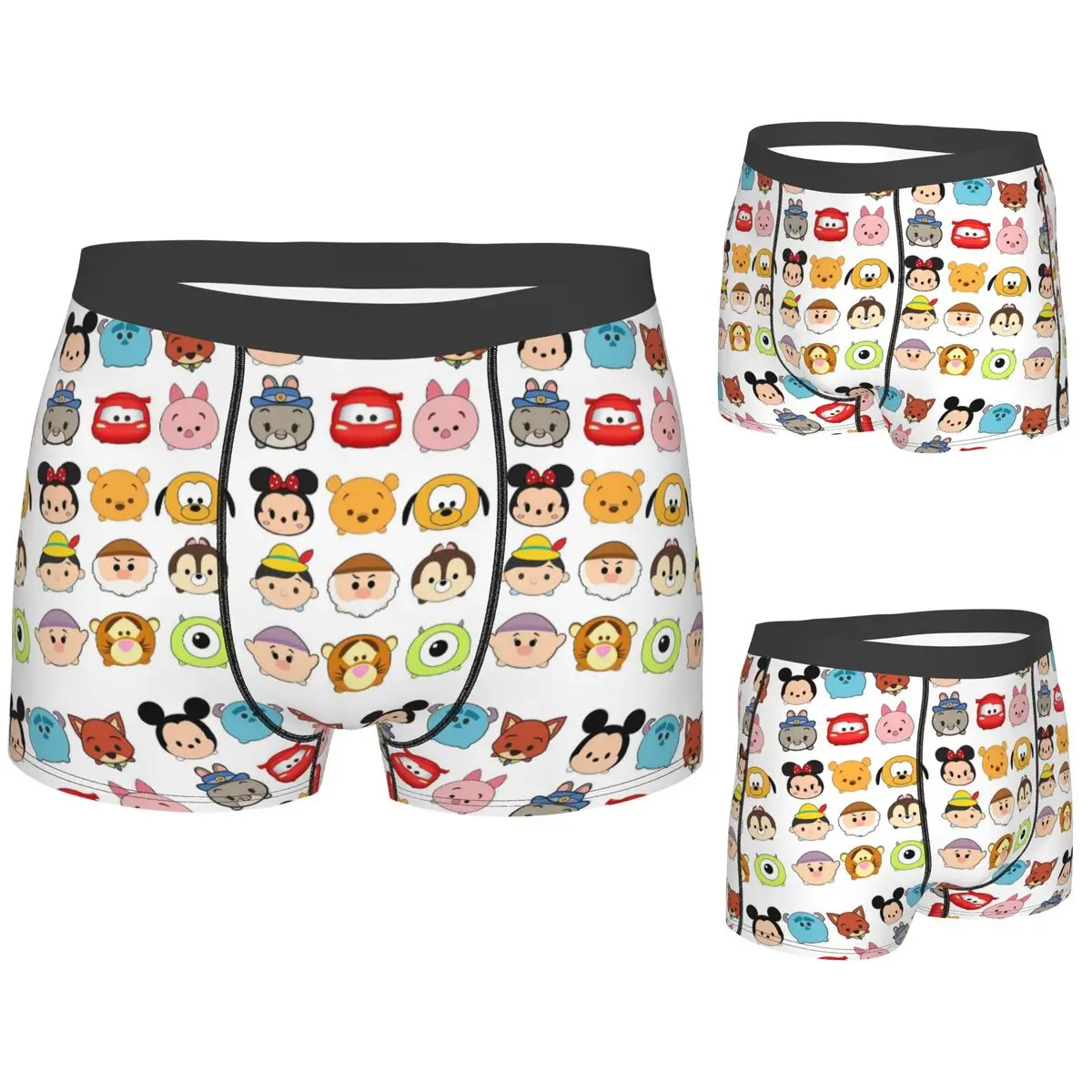 

Трусы-боксеры, шорты Tsum Tsum, трусы с героями мультфильмов, мужское мягкое нижнее белье для Homme, мужской подарок бойфренду