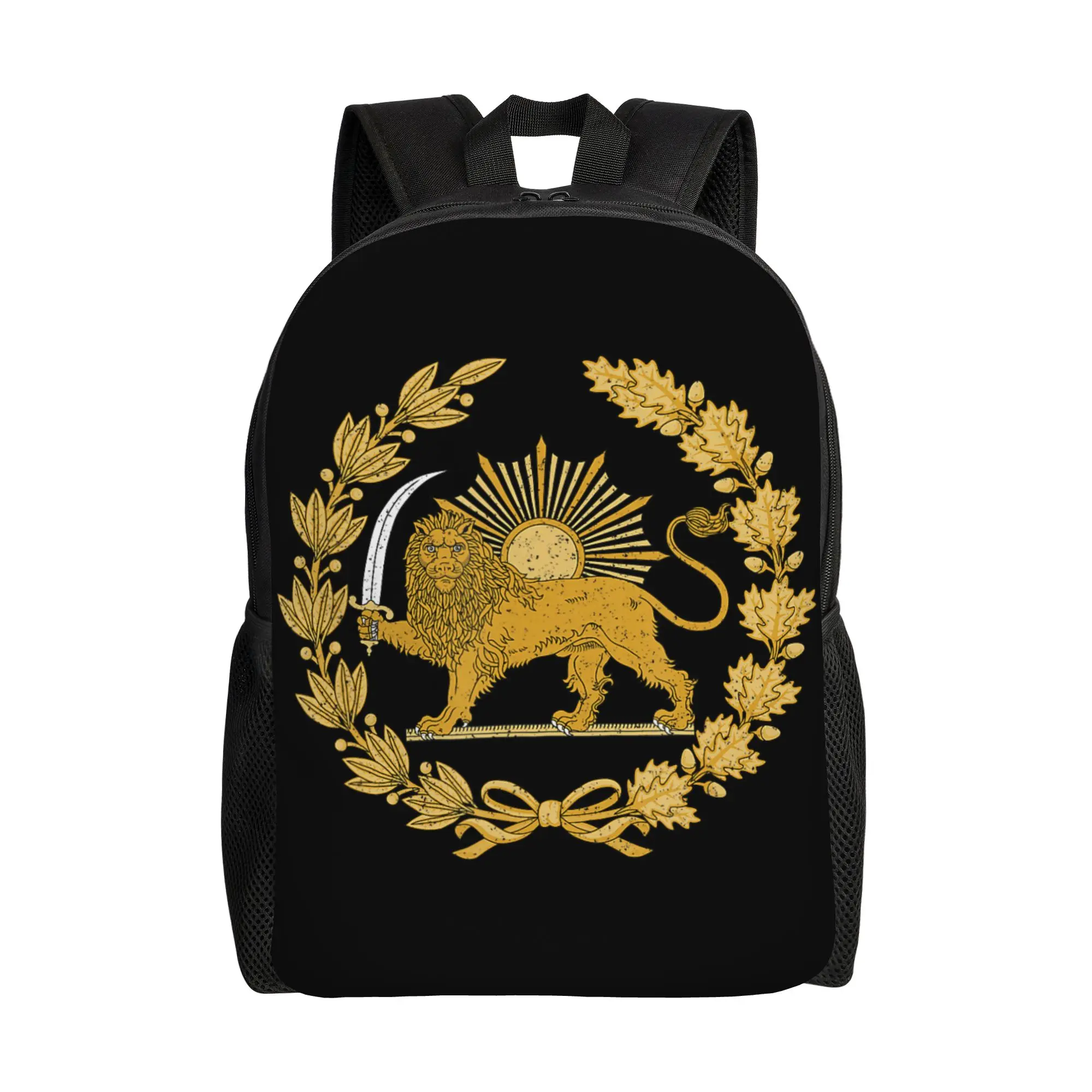 

Рюкзак с картой Ирана, символом персидского льва и солнца, для мужчин, женщин, подростков, студентов, рабочий городской рюкзак, иранская студенческая холщовая сумка для активного отдыха