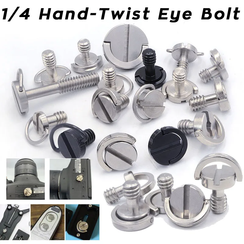 Steel 1/4 Inch Camera Screws Watch Hand-Twist Eye Bolt 1/4