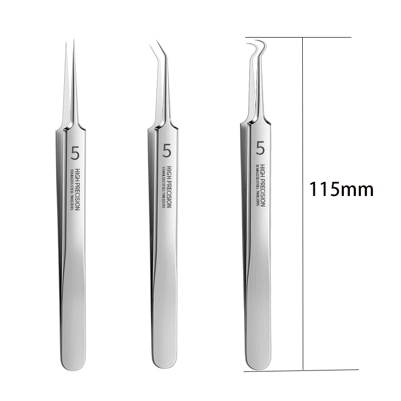 German Ultra-fine No. 5 Cell Pimples Blackhead Clip Tweezers Beauty Salon Special Scraping & Closing Artifact Acne Needle Tool