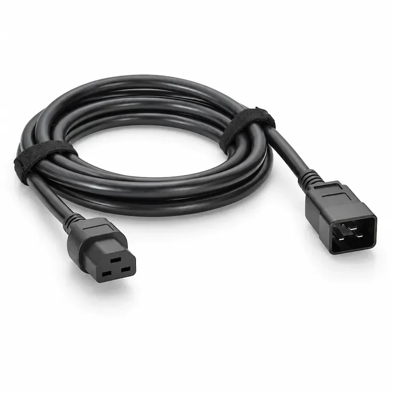 Heavy Duty C20 to C21 AC Power Cable, SJT 12AWG, 250V 20A, IEC-60320 Computer Server Power Extension Cord for Network, PDU,