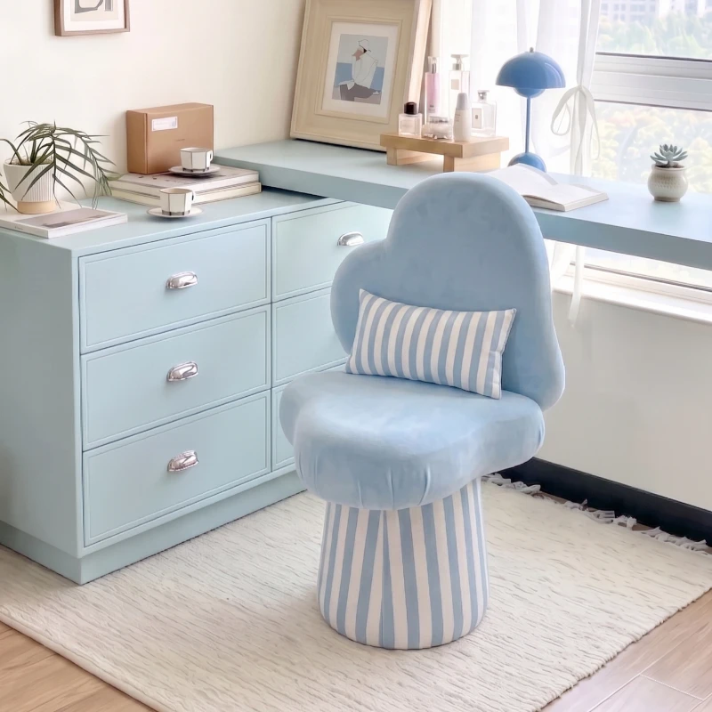 Cream wind rotatable household dressing chair small apartment bedroom cloakroom back chair