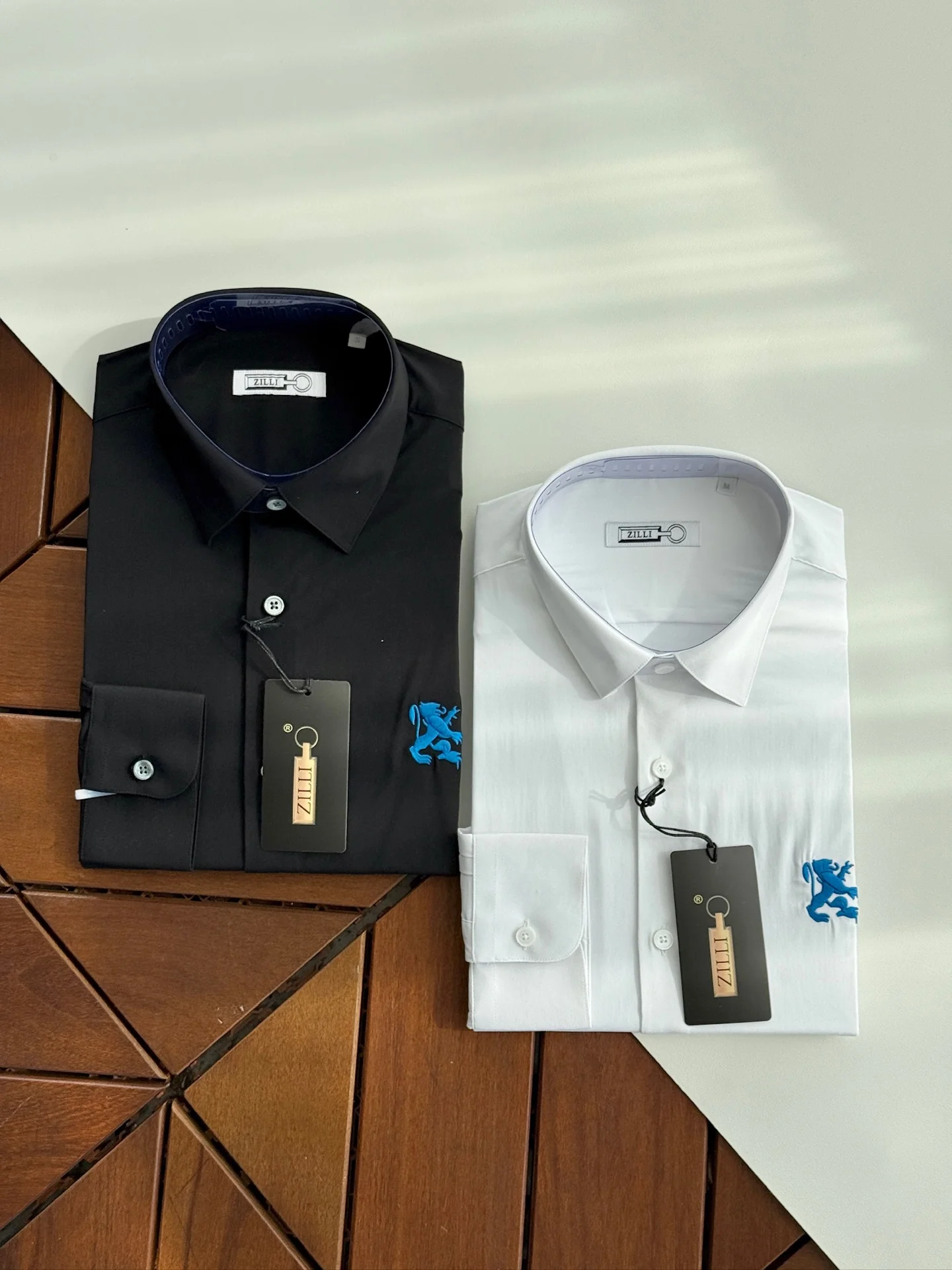 

Elegant Gentleman Long Sleeve Embroidered Shirt Slim Fit Quality Item Cotton Material Collar Inner Wear for Autumn Season
