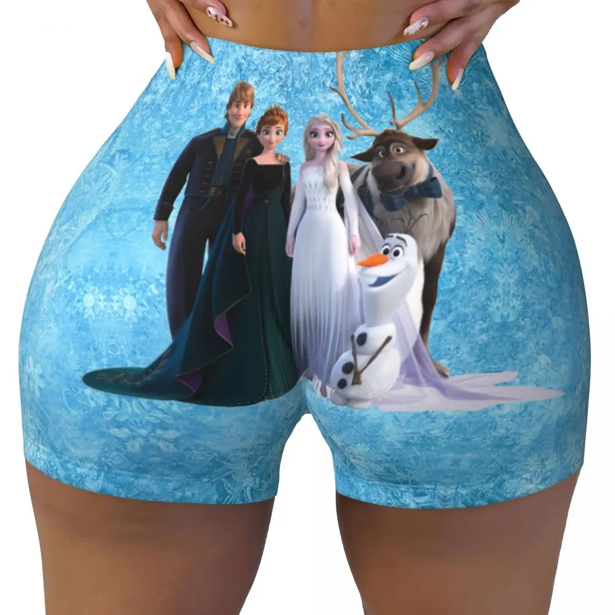 

Пользовательские шорты для тренировок с героями мультфильмов «Холодное сердце», женские шорты для спортзала, волейбола, бега, йоги