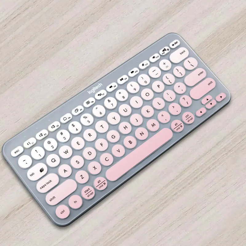 K380 Keyboard Cover For Logitech K380 For Logi Wireless Silicone Protector Skin Case Film TPU Shell English Korean Clear Pink