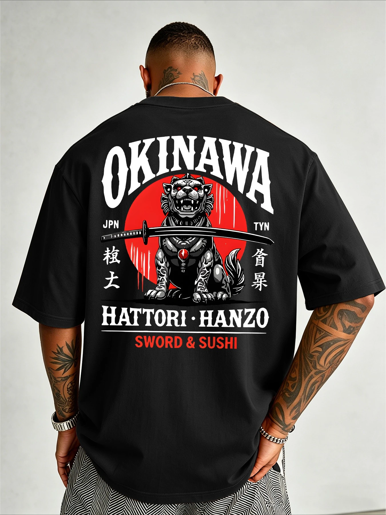 OKINAWA JPN TYN Hattori Hanzo T-Shirt Summer Men Tracksuit O-Neck Pullover Top Breathable Sportswear Harajuku Fashion Streetwear