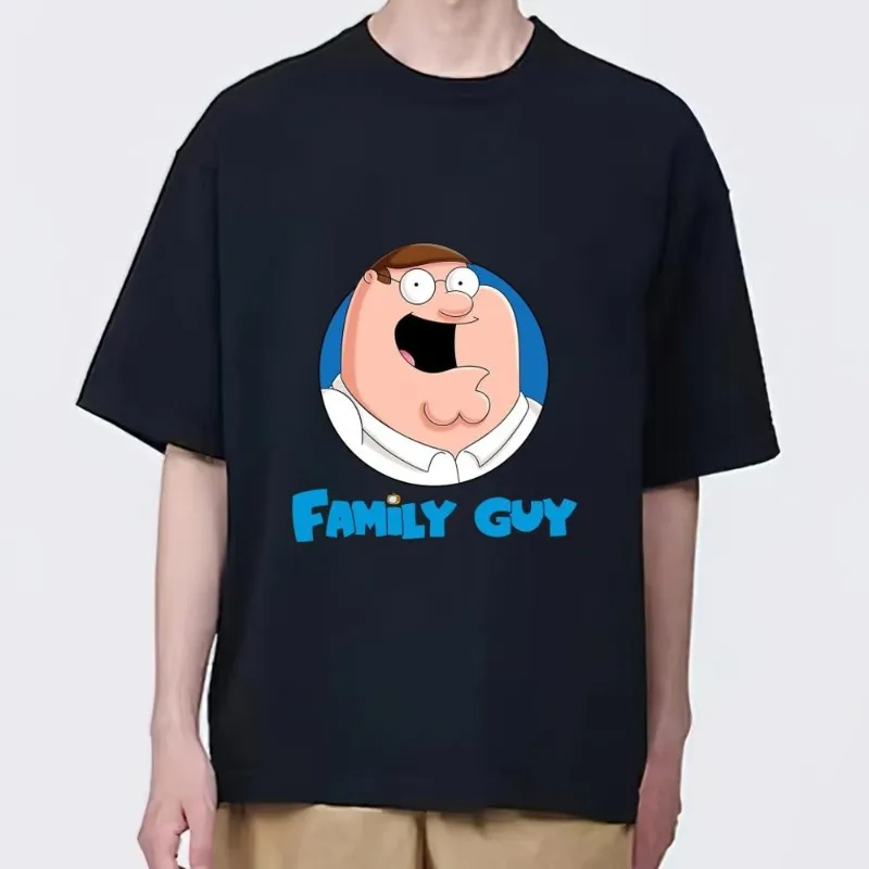 Cartoon F-Family Guy T Shirt Women Couple Combination Clothes Short Sleeve Collar Fashion Man Cotton