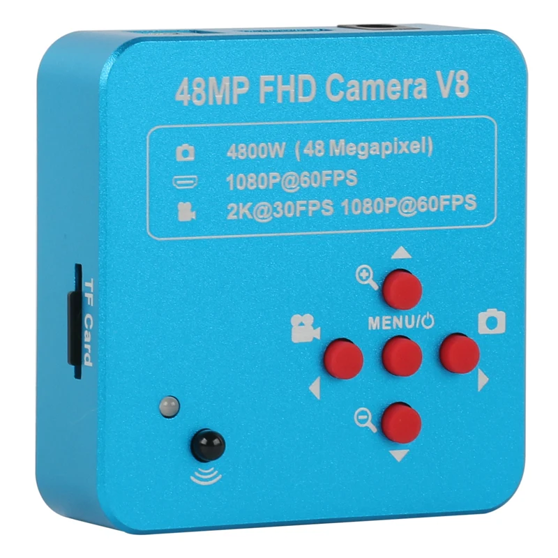 

48MP 2K HDMI Video Microscope Camera 1080P 60FPS C-MOUNT Interface Panasonic Sensor With Remote Control 8G Memory Card