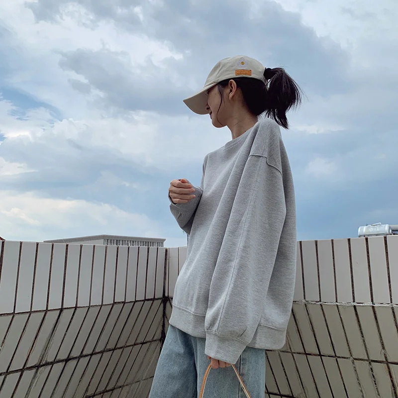 

Женские толстовки оверсайз с длинным рукавом, европейско-американские лоскутные топы с большими карманами, высококачественный хлопок, забавные осенние мягкие стоячие топы