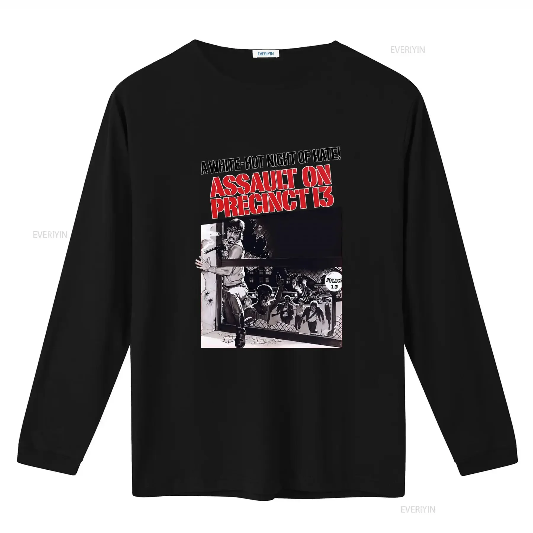 Assault On Precinct 13 Cult Movie T Shirt A White Hot Night of Hate Design vintage Washed Soft designer clothes Stylish graphic