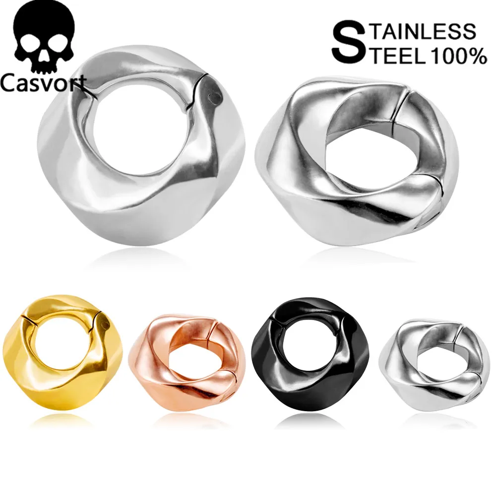 Casvort 2 szt. Vortex obciążniki do uszu wieszaki magnetyczne wskaźniki uszu ze stali nierdzewnej wtyczki moda dla kobiet biżuteria do ciała Piercing prezent