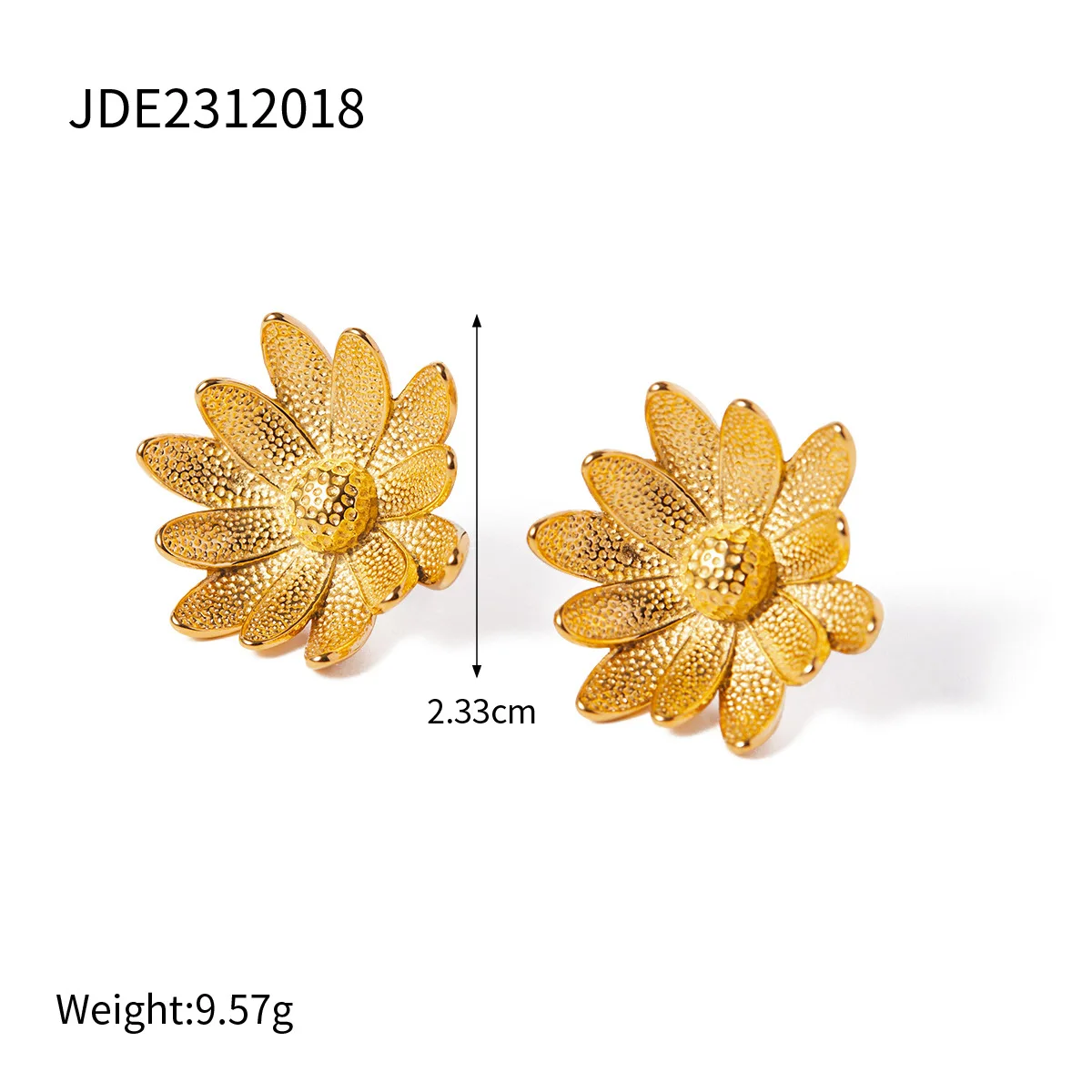 Stainless Steel PVD 18K Gold Plated Tarnish Sunshine Flowe Rings For Woman Jewelry Wholesale Summer Trendy