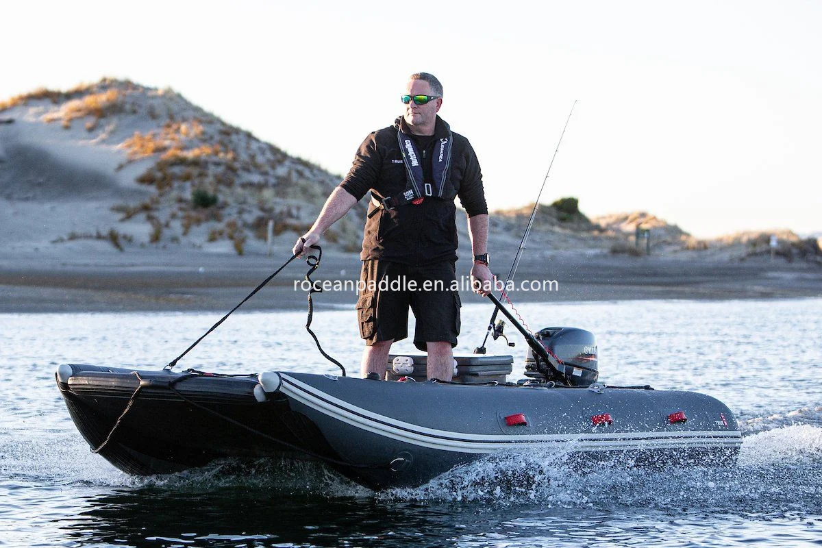 Portable Light Weight High Speed Folding Air Inflatable Catamaran Fishing Boat With Outboard Engine