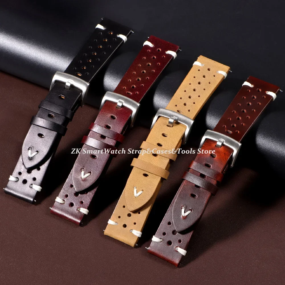 Genuine Calfskin Leather Watch Band 22mm 20mm Hand Stitching Strap for Citizen Business Watch Bracelet Men Replacement Wristband