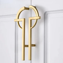 Gold Gray Cabinet Door Handle Kitchen Bedroom Bathroom Shoe Cabinet Drawer Pulls Decor Light Luxury Furniture Handles Hardware