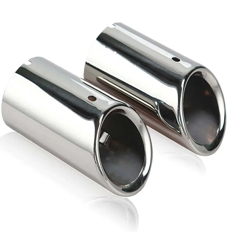 Car Stainless Steel Chrome Exhaust Stern Tube Head Muffler Pipe Apply To A4 B8 Car Accessories