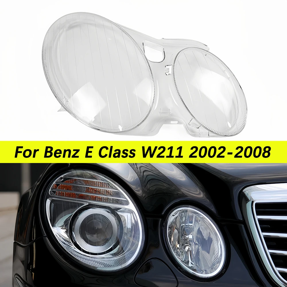 

Чехлы на линзы для фар Mercedes Benz E Class W211 E240 E200 E350 E280 E300 2002-2008, крышка объектива передней фары автомобиля из плексигласа