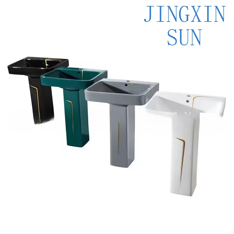 Split column basin Ceramic wash basin Balcony square