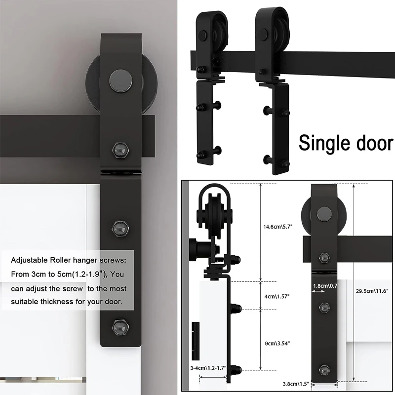 Imagem -03 - Ccjh-bi-folding Deslizante Celeiro Porta Hardware Kit 3ft 3ft Portas Deslize Suavemente Faixa Preta Rolo Forma j sem Porta