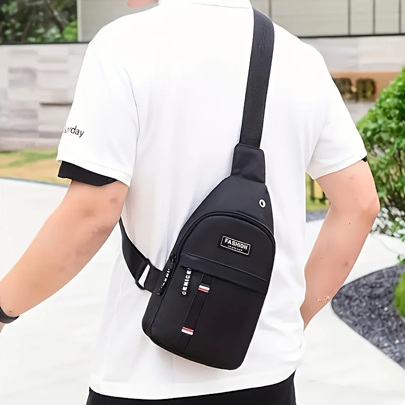 Casual Oxford Men'S Chest Bag,Crossbody Bag with Shoulder Strap, Suitable for Outdoor Sports, Durable Fabric