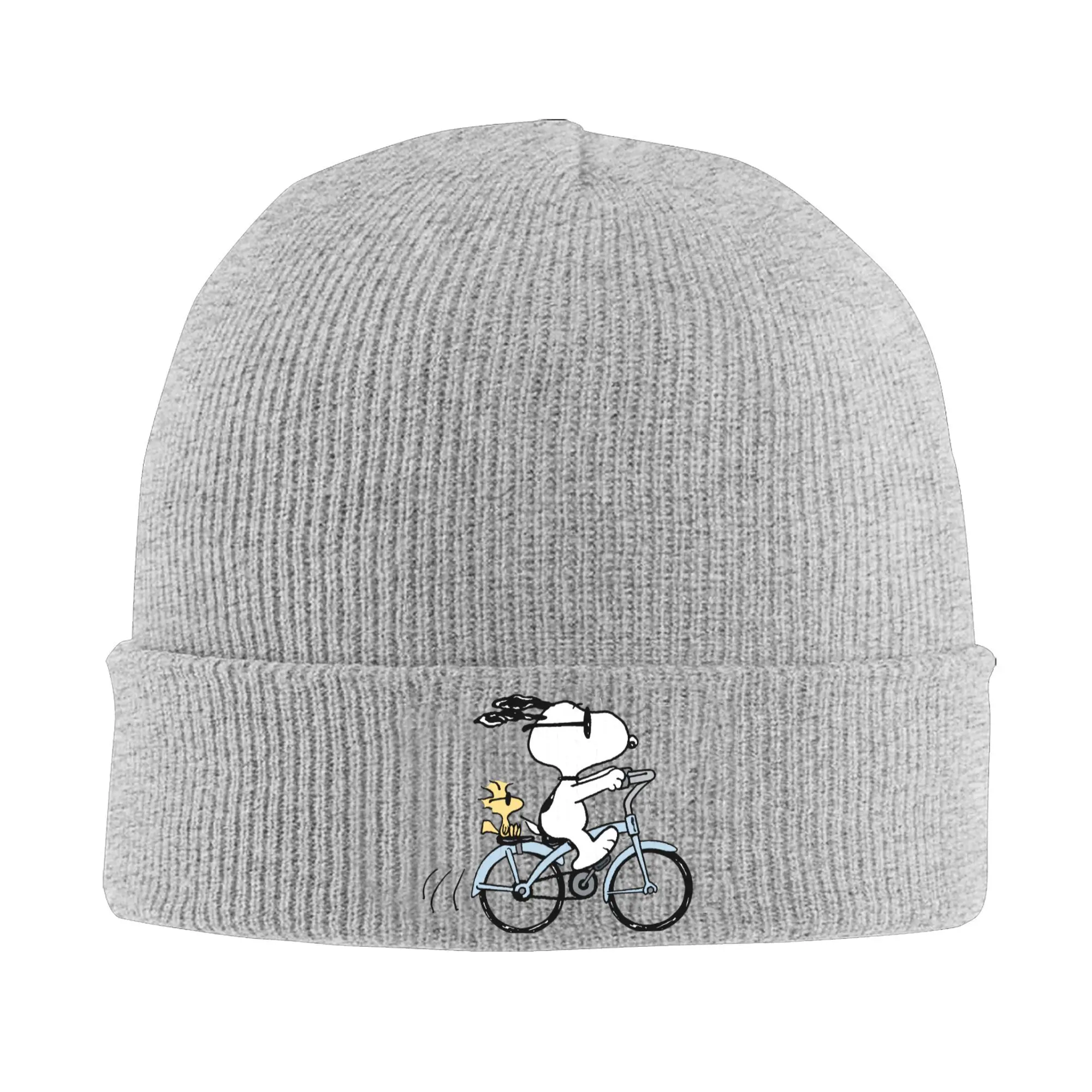 Snoopy Knitted Caps Women's Men's Beanies Autumn Winter Hat Acrylic Cartoon Casual Melon Cap