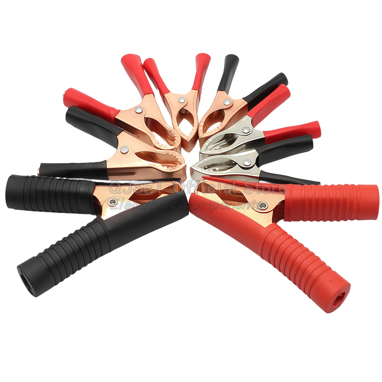 1 Set Red+Black 30A/50A/100A Alligator Clips Car/RV/Van Battery Test Lead Clips Alligator Clip Connector Plugs Jumper Test Clips