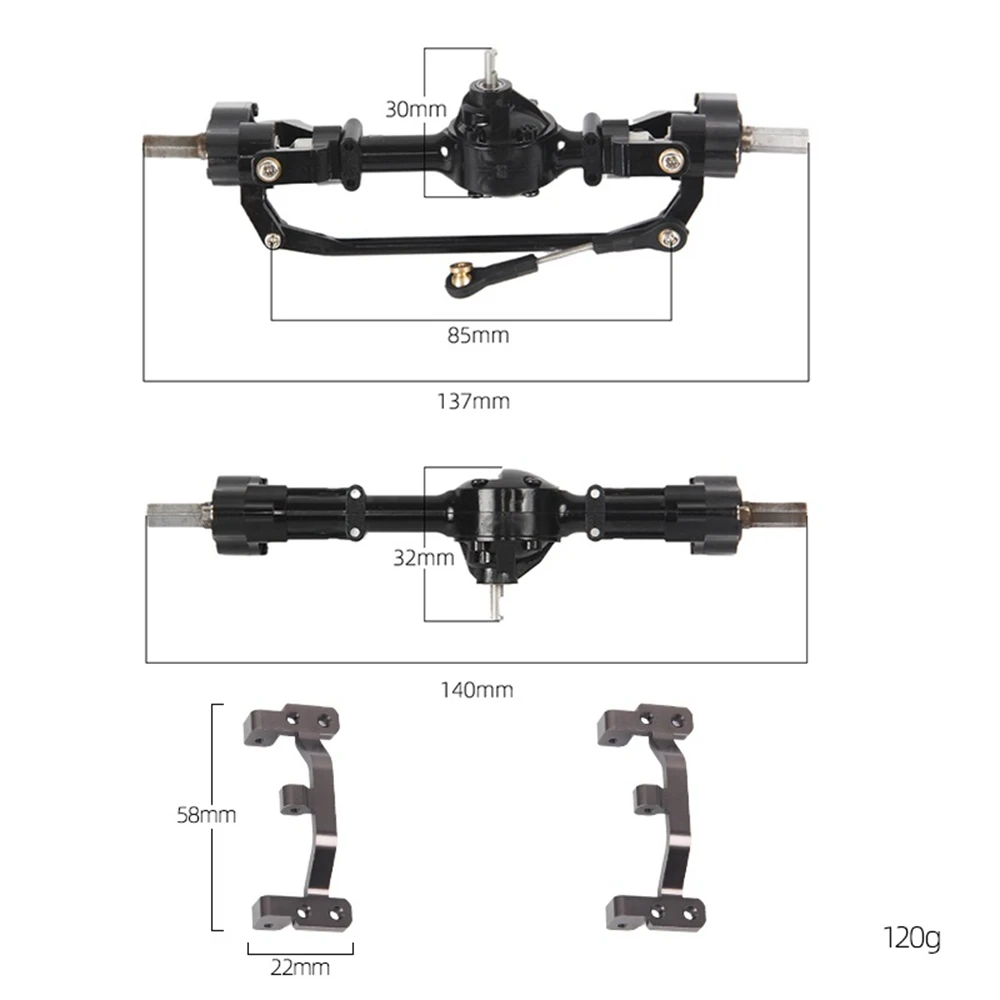 Front and Rear Portal Axle with Metal Link Rod Mount Base for MN D90 MN-90 MN98 MN99S MN45 1/12 RC Car Upgrade Parts