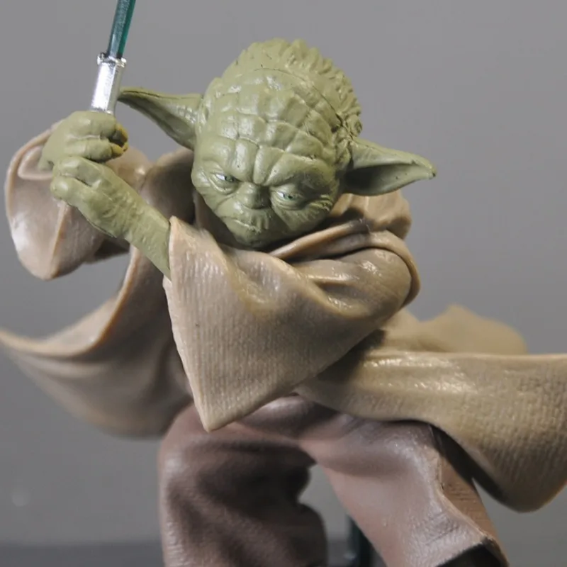 Hot toys Anime Star Wars Jedi Knight Baby Yoda Take a sword scene doll Handmade Model children Toy desktop decoration Pendant