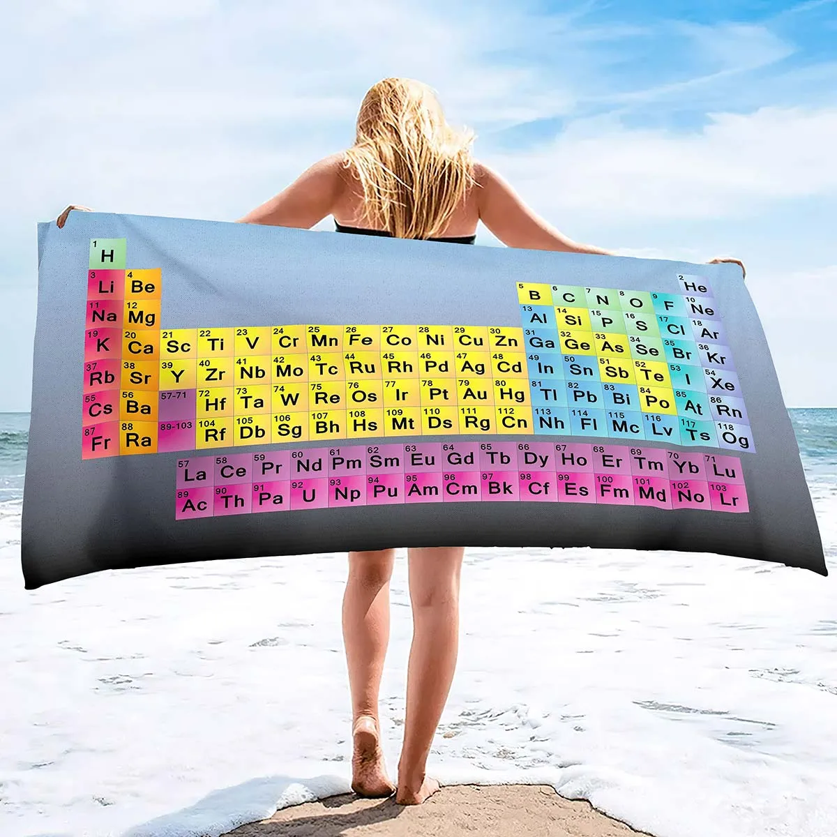 Periodic Beach Towel,Periodic Table of The Element Pool Towel,Fast Dry Absorbent Bathroom Towel,Quick Dry BathTowel Travel Towel