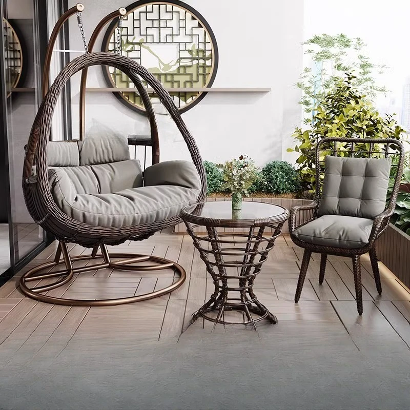 

Hanging Basket Rattan Chair Lazy Chair Rocking Chair Balcony Swing Cradle Courtyard Double Inner Hammock Household Hanging