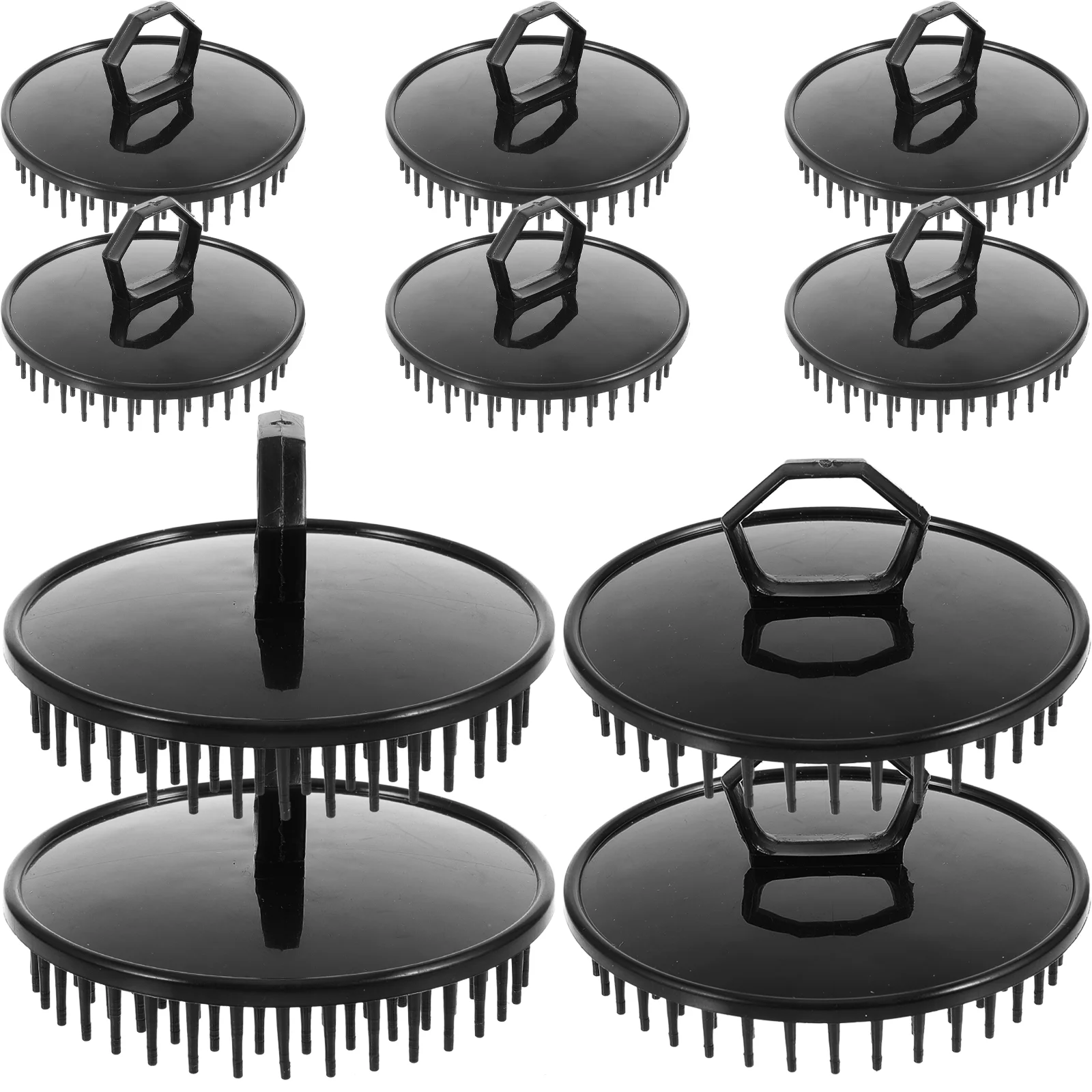 10 Pcs Shampoo Brush Scalp Massager Hair Scrubber Take Bath Plastic Shower Small Head Travel Wash Washing Dandruff