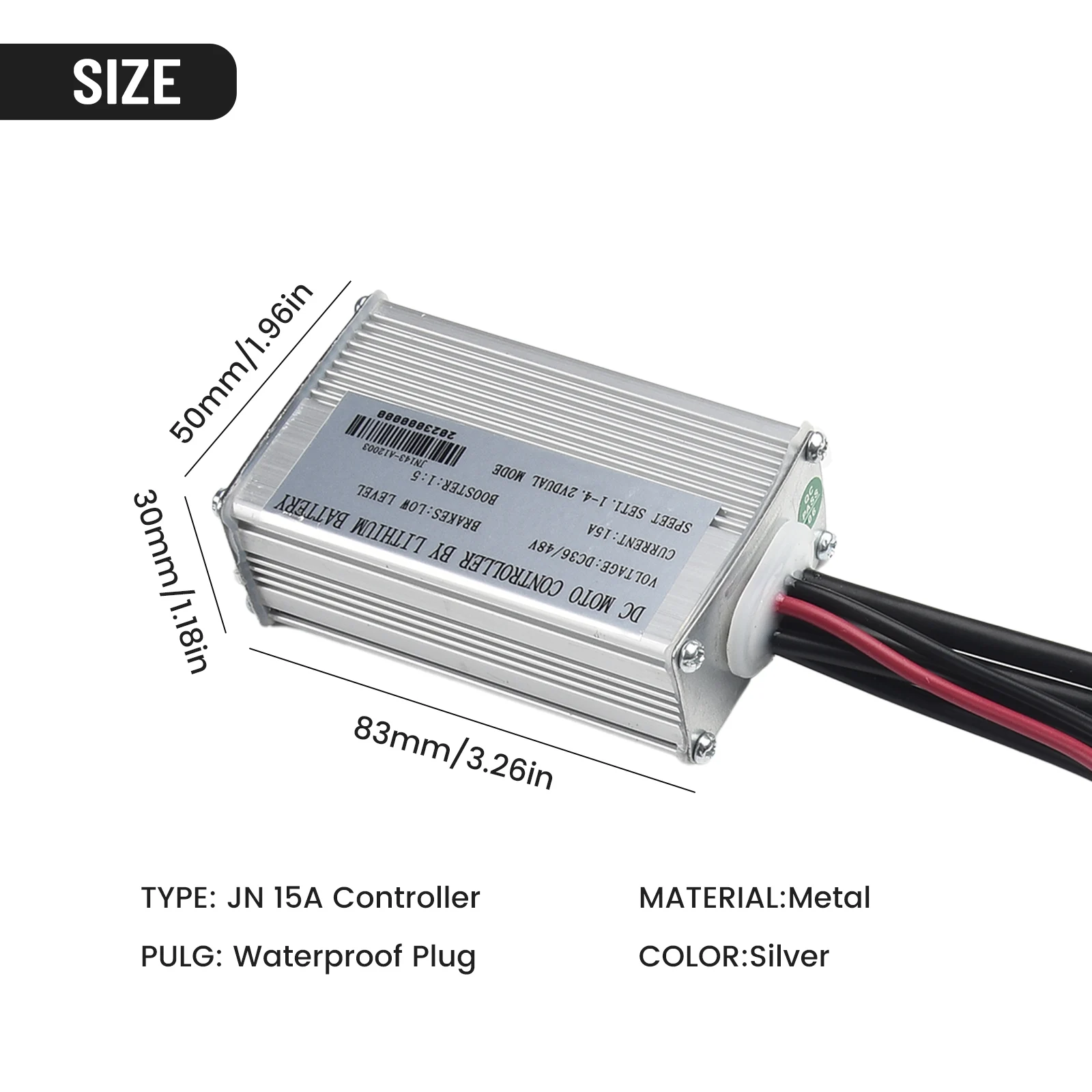 JN 15A Waterproof Controller For 36V48V 250W350W Brushless Hub Motor Delivers High Efficiency Preferred in Most Ebike Models