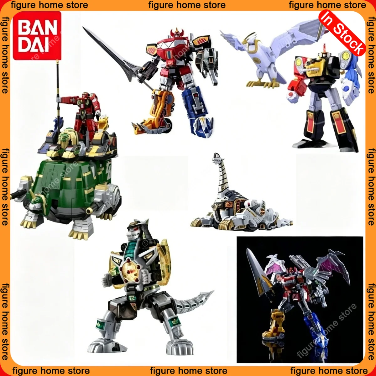 En Stock, Figura Coleccionable Original de Bandai SMP Shokugan Kyoryu Sentai Zyuranger Dragon Caesar Dragonzord MMPR