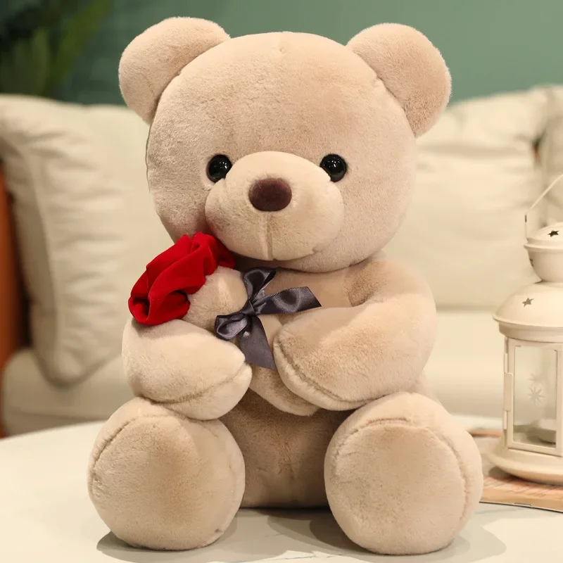 

Plush Toy Rose Teddy Bear for Girls Valentine's Day Gift New Cartoon Bear Pillow Doll