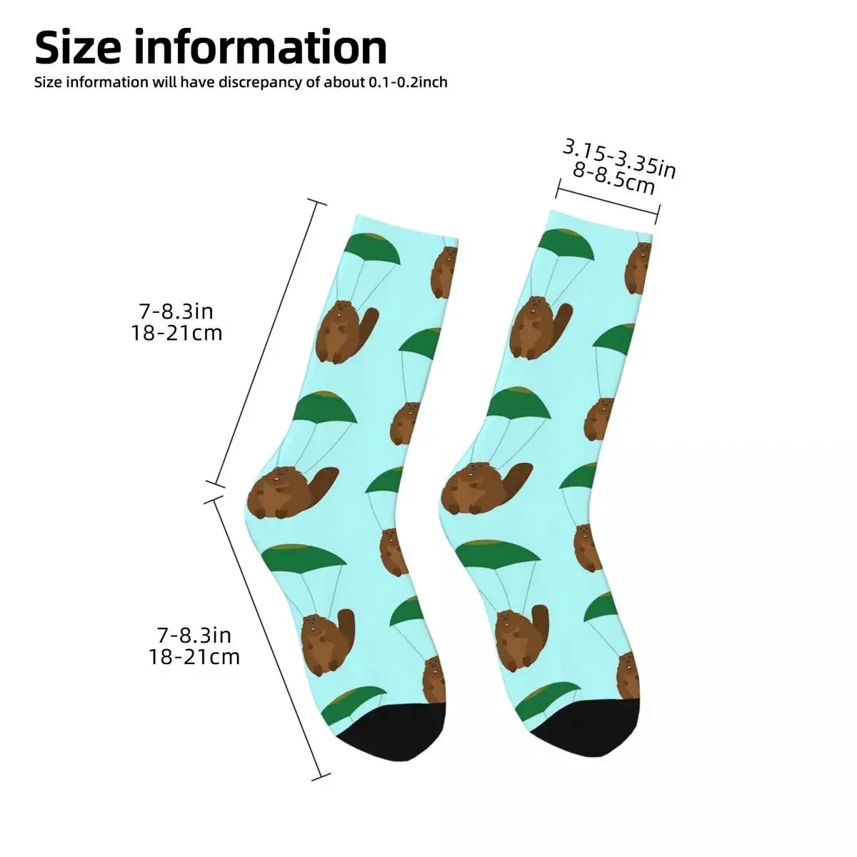 Parachuting Beaver Socks Harajuku High Quality Stockings All Season Long Socks Accessories for Unisex Birthday Present