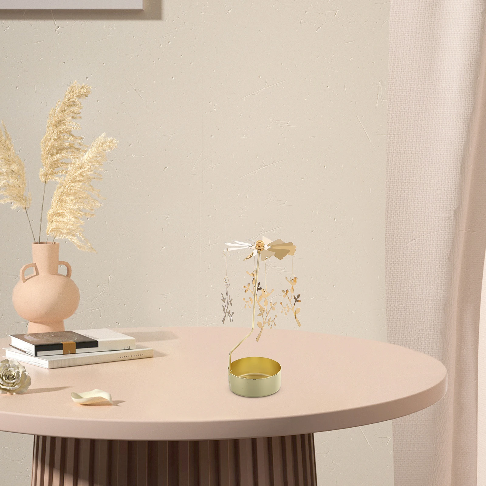 

Rotary Holder Metal Spinning Windmill Candlestick Tea Light Holder Home Decor Table Centerpieces Christmas Table Decor