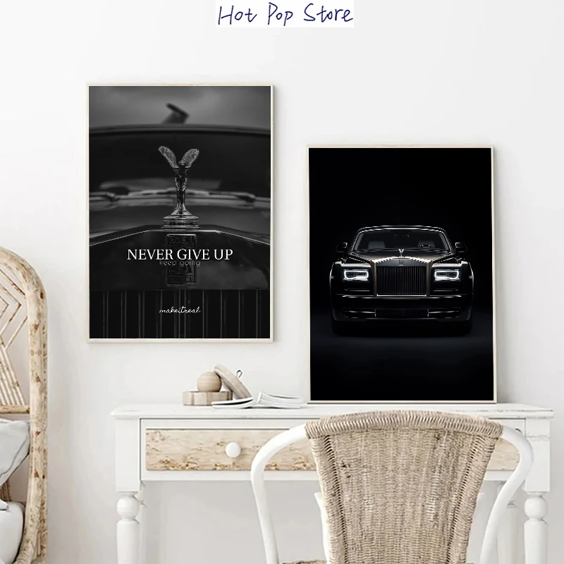 R-olls R-oyce Luxury Car Poster Canvas Painting British Dream Car Wall Decor Become Rich Man Dream Wall Decor Motivation Print