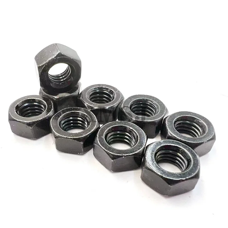 5/50pcs M1.6 M2 M2.5 M3 M3.5 M4 M5 M6 M8 M10 M12 DIN934 Black 304 Stainless Steel Hex Nut Hexagon Nut Metric Thread