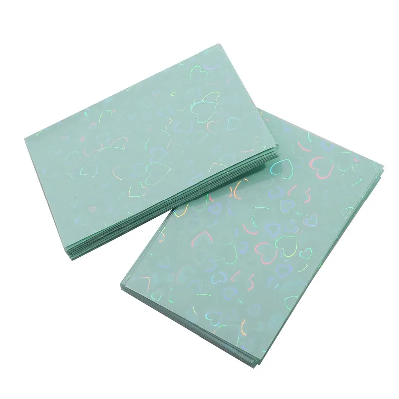 50Pcs/Pack Kpop Card Sleeves Card Holder Heart Bling Photocard Holder Photo Card Films Cards Protector Photo Cards Protective