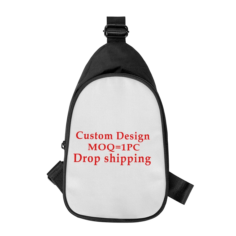 Customize Sublimation Print Chest Bags Personalized Logo Crossbody Bag Sports Bags Shoulder Bag for Travel Phone Holder Gift