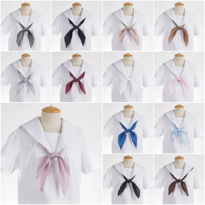 Sailor Suit Scarf Pure Color Japanese College Style JK Uniform Big Bow Tie Female Cute Triangle Scarf Kawaii