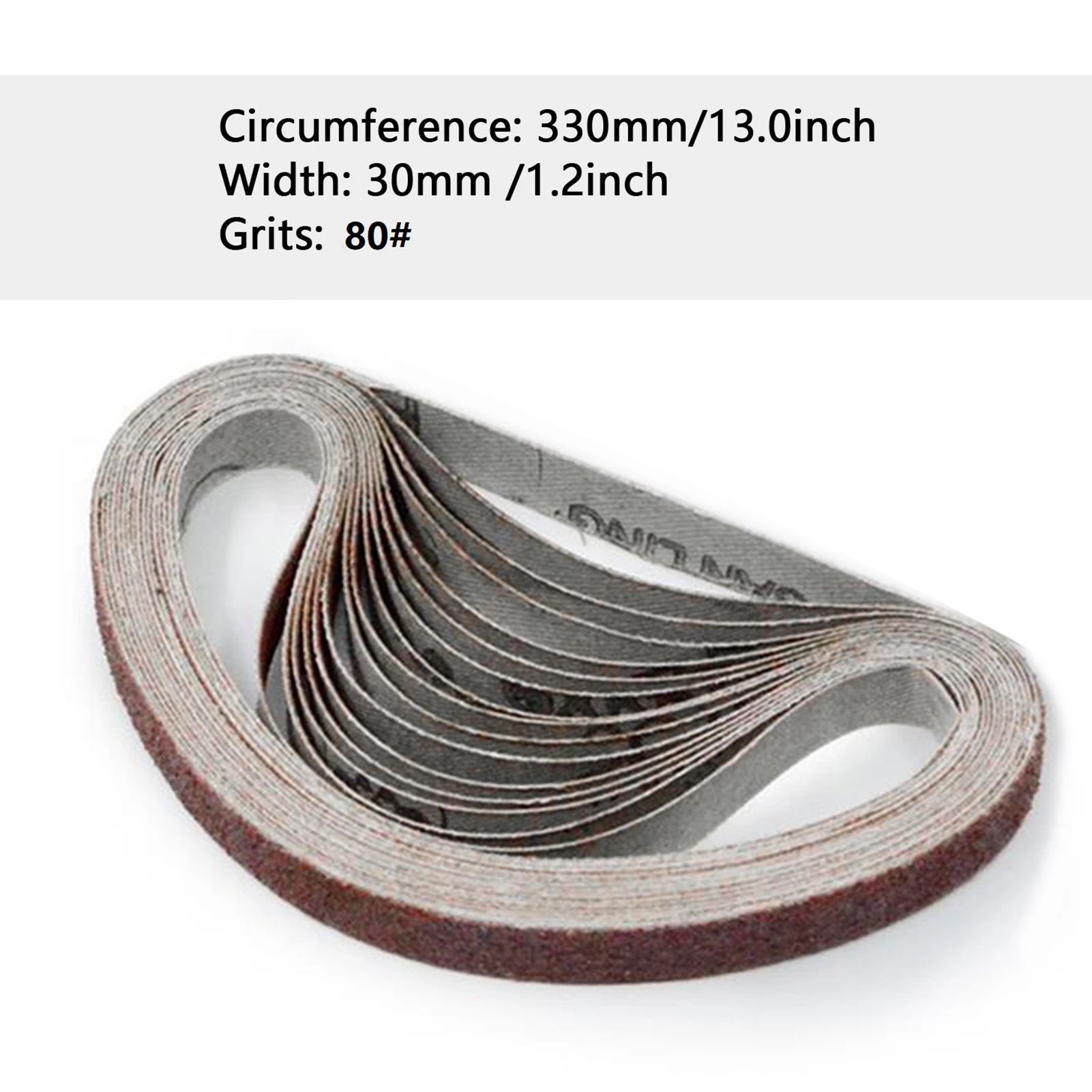 Fita de lixa de alumina 80 grãos 330x30mm rolo de lixadeira abrasiva para moagem polimento rolo de lixa abrasiva