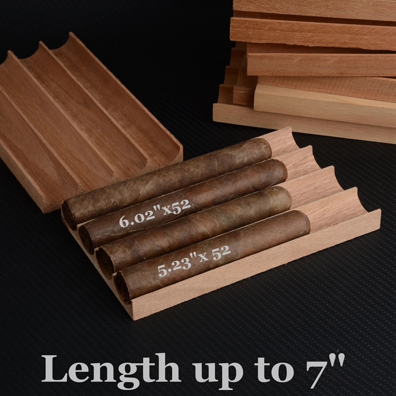 Wood Cigar Tray 4 Slots 25mm Dia Display Case Mahogany Cigar Companion In Cigar Humidor Box For 175mm Cuban Smoking Accessory