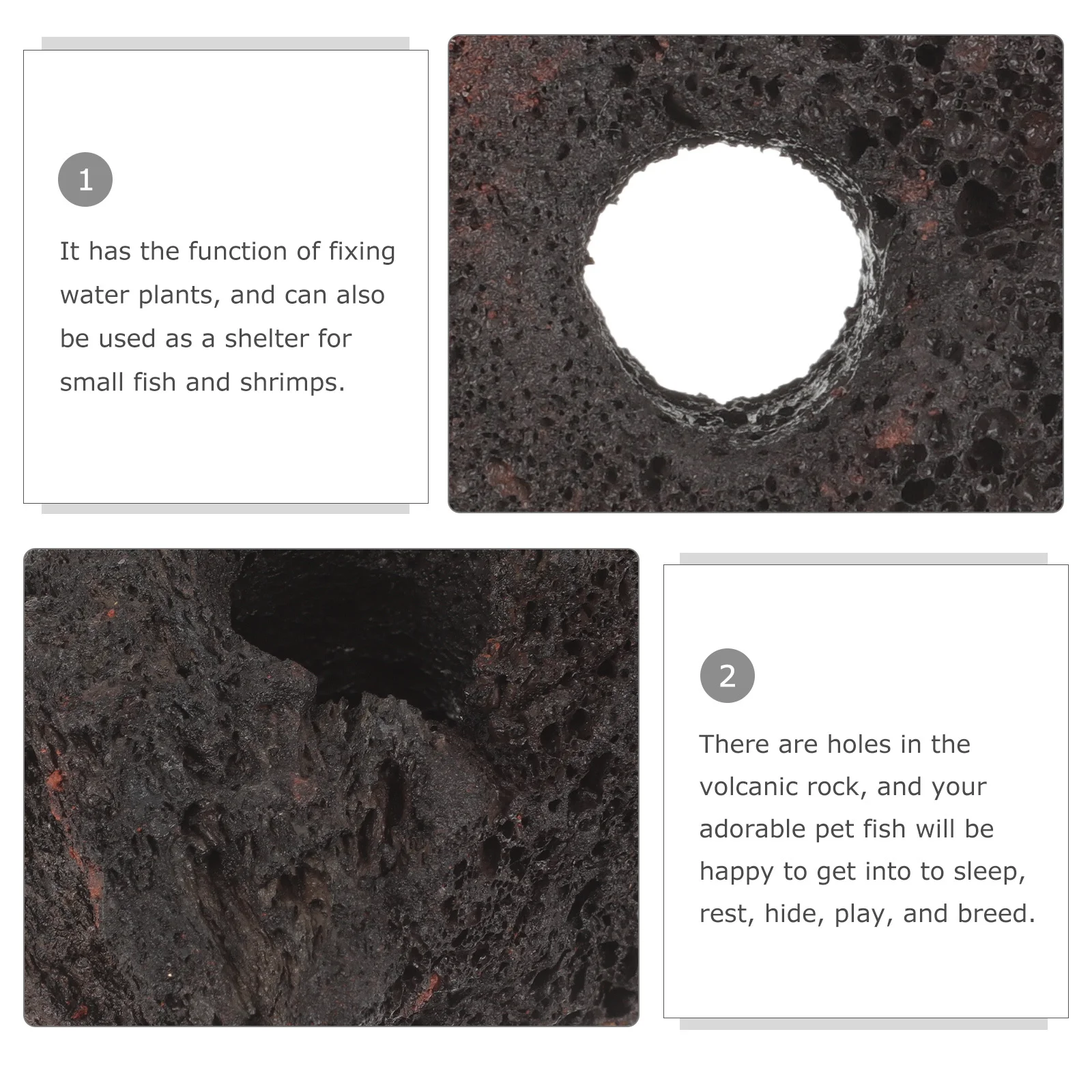 

10Pcs Volcanic Rocks Aquarium Fixed Ring Water Plant Holder Fish Tank Plants Base Shelter for Fish Shrimp Habitat