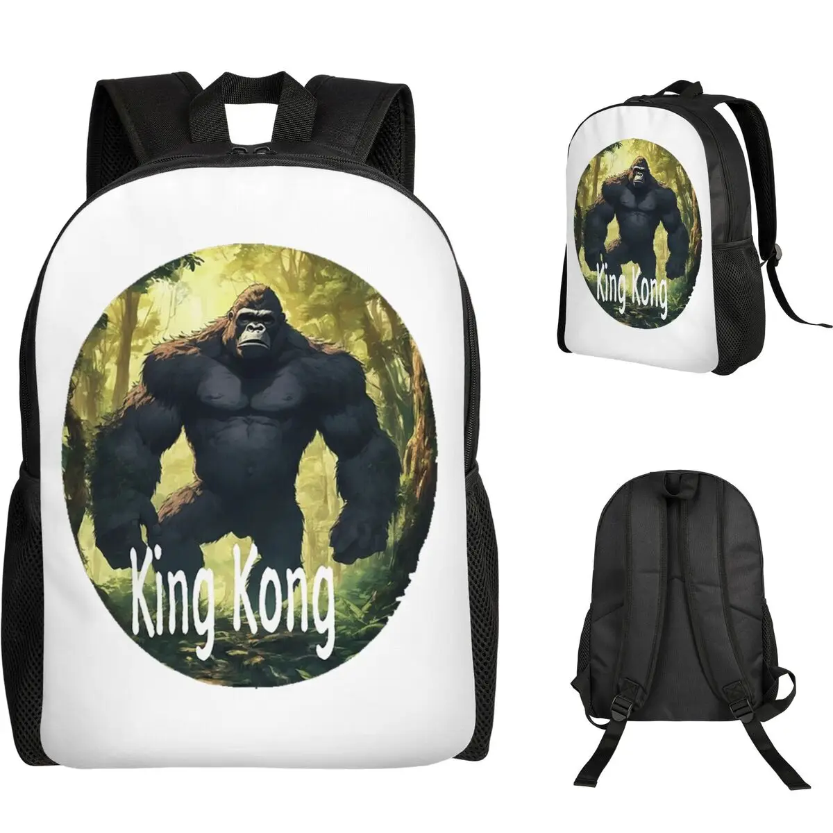 

King Kong - King Kong Movies Student Backpack School Bag Hiking Travel Daypack for Boys Girls Fashion Bookbag Shoulder Bags