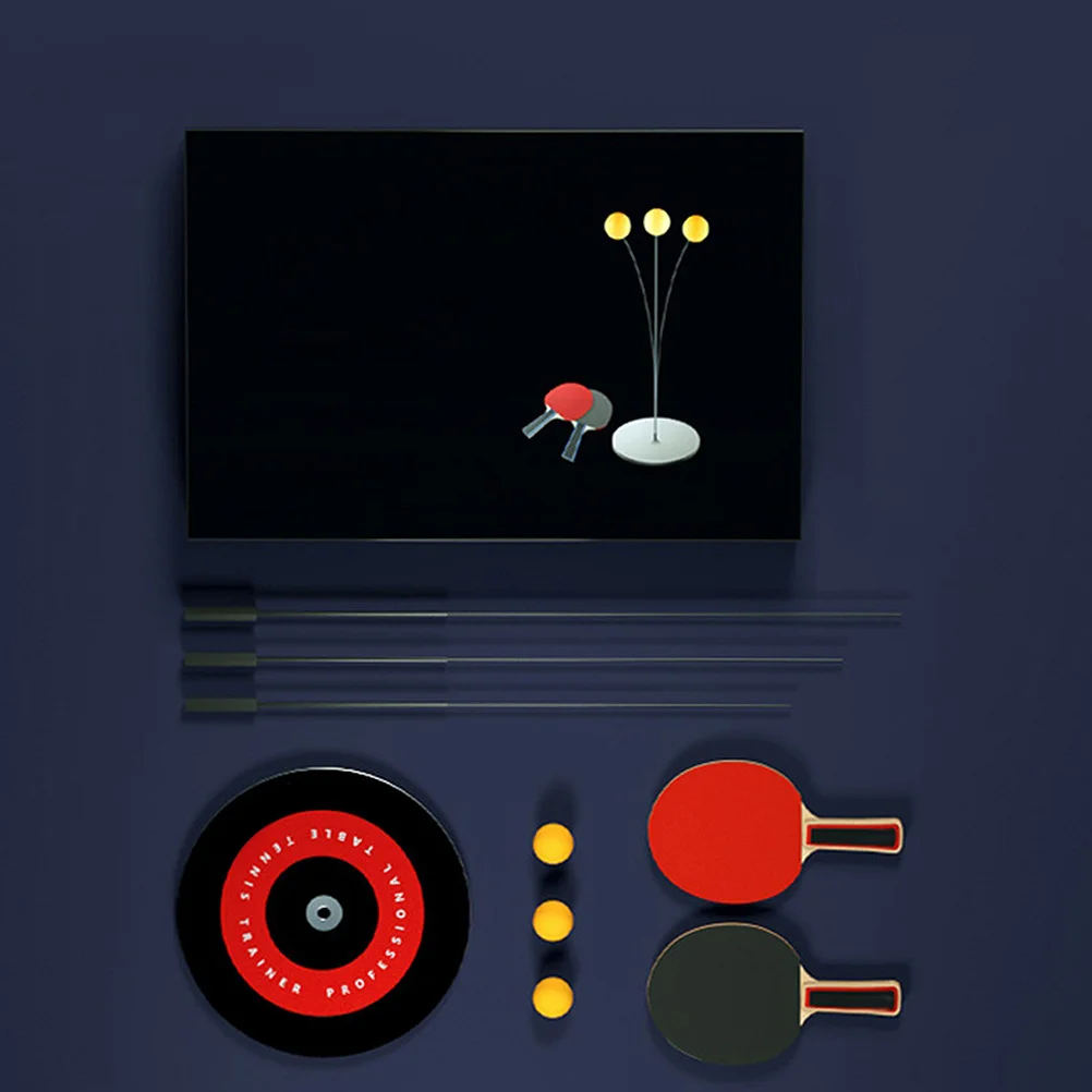 1 مجموعة جهاز تدريب تنس الطاولة عمود مرن مرن بينغ بونغ مضرب مجموعة 0.6 متر للمبتدئين ممارسة التحكم في الدوران #2